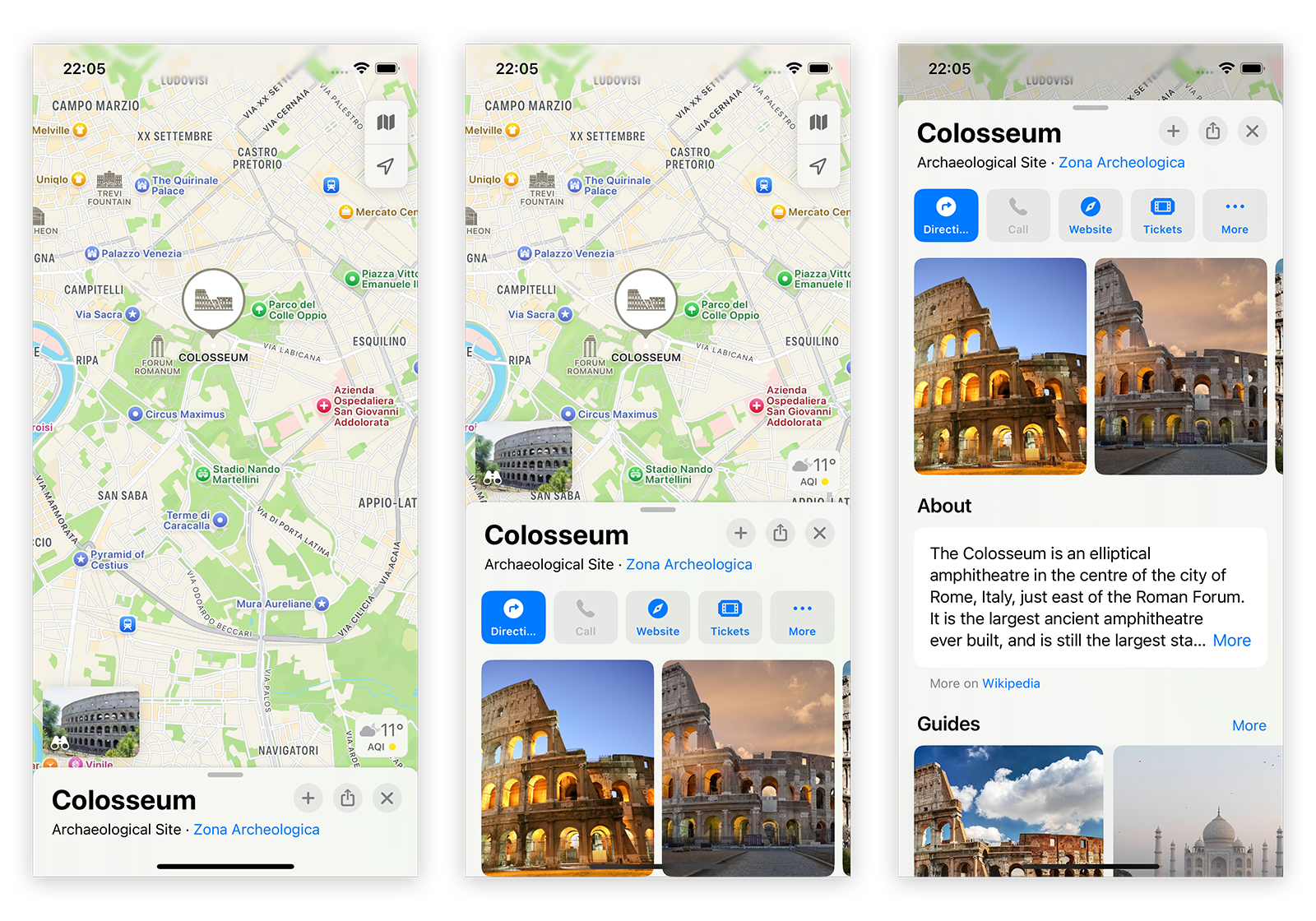 Apple Maps UI States on iOS 18